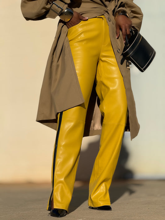 Executive Honey Vegan Leather Pant (Available in XL)