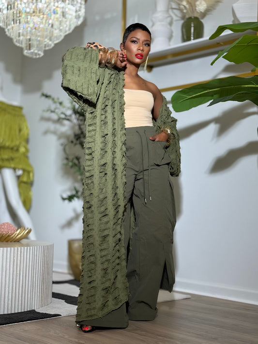 NOBU Olive Denim Duster (One size up to 14)