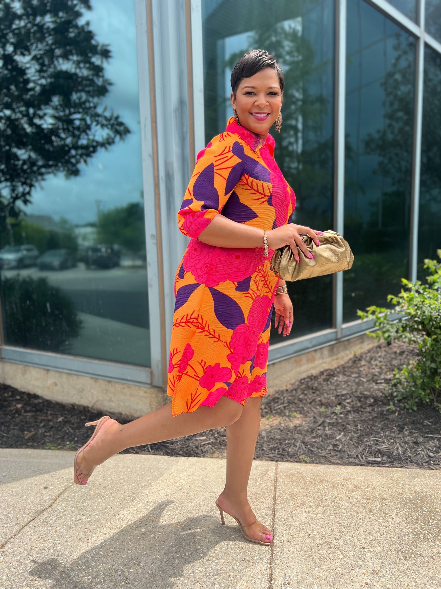 Floral Eden Midi Dress (One size up to 14)
