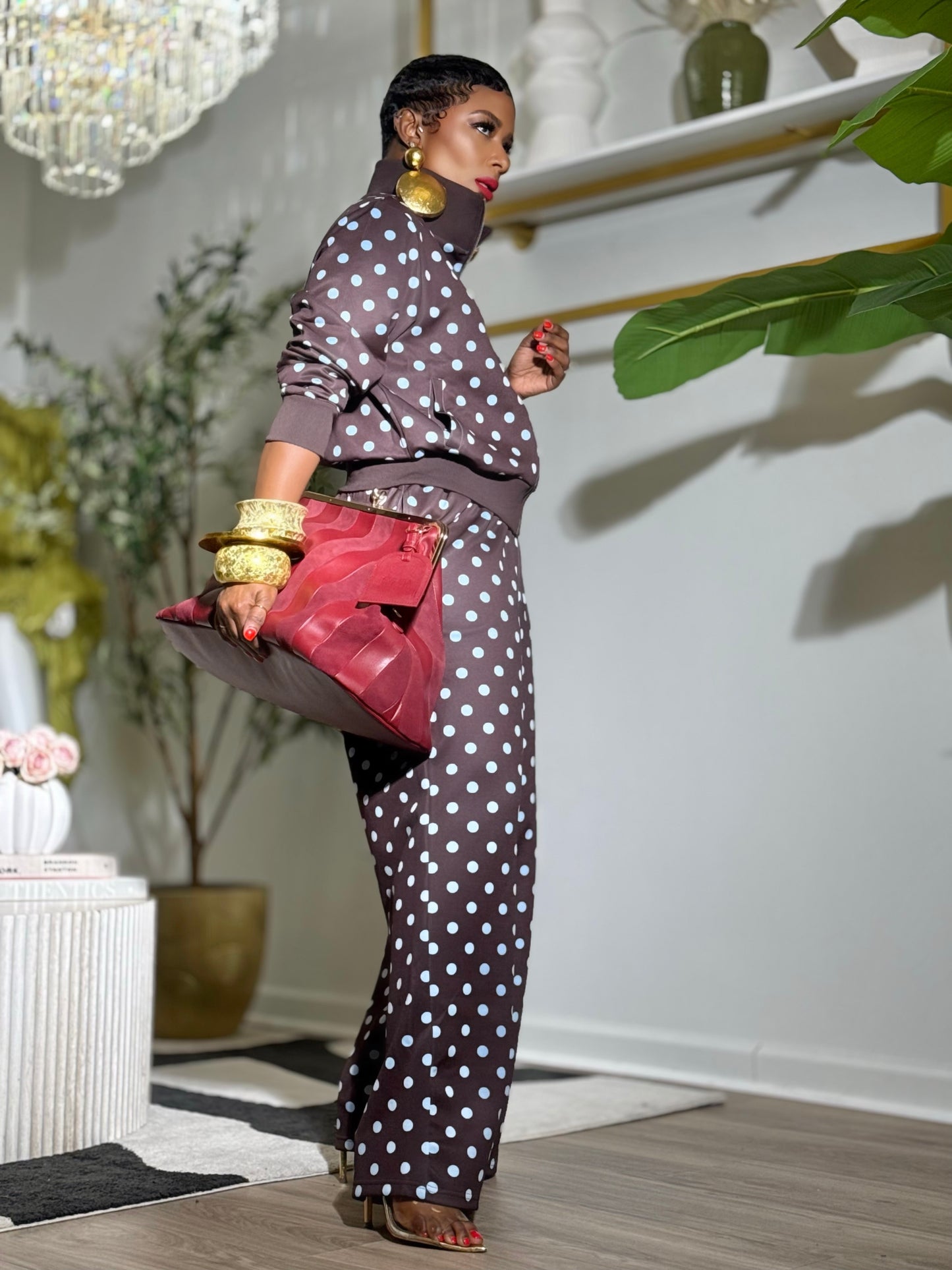 Madison Polka Dot 2-Piece Pant Set (Available in XL)