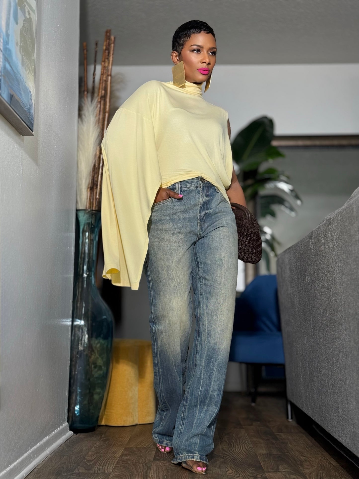 Asha Buttercream Draped Top
