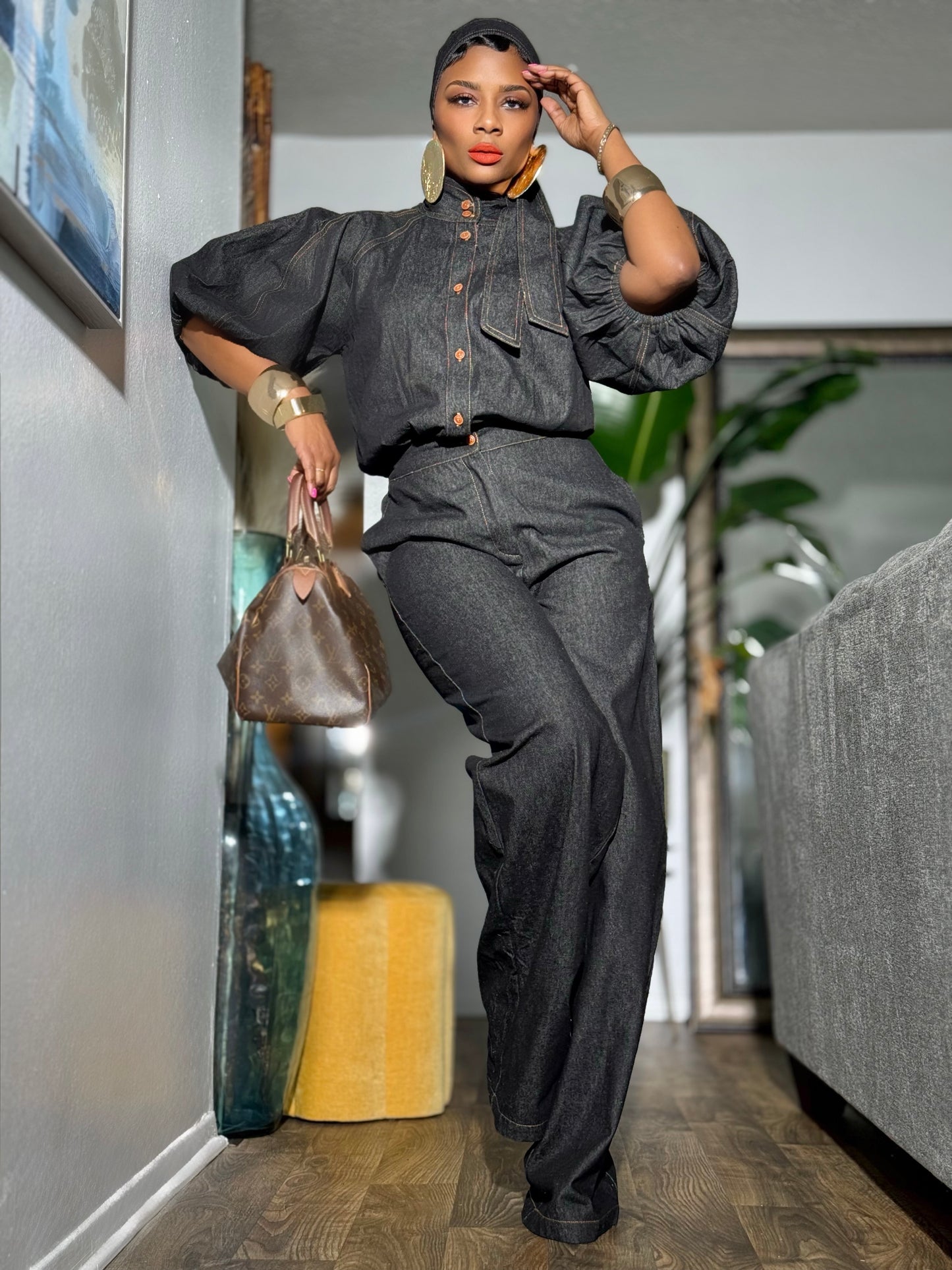 YAS EDIT Windsor Denim Jumpsuit (Available in XL)