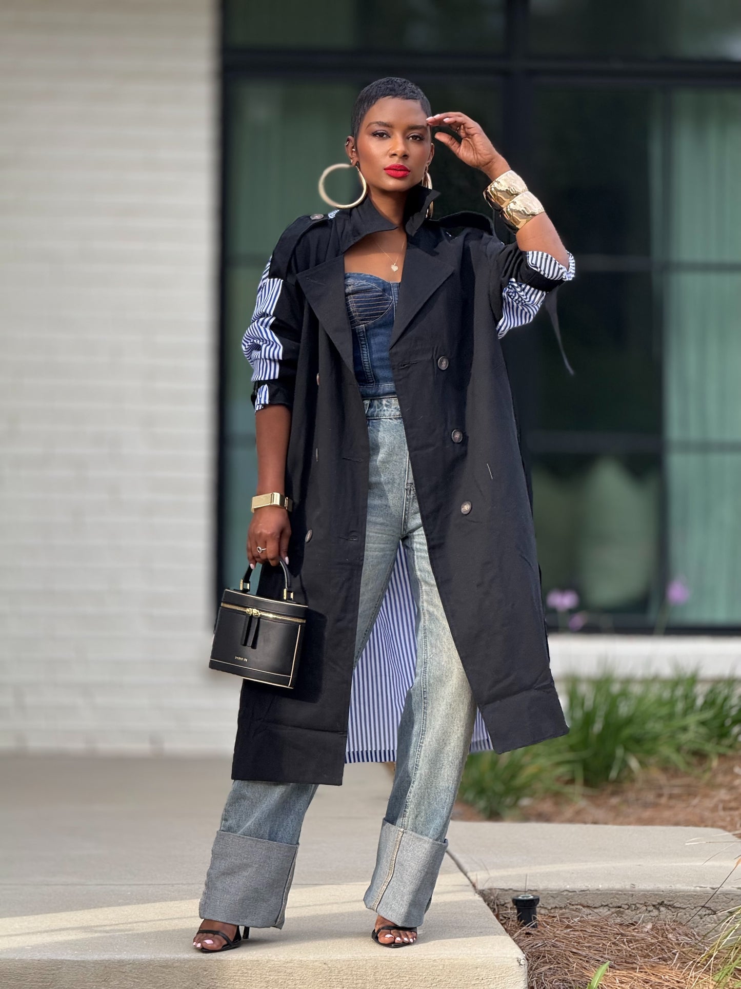 Navy Beverly Trench (One size up to 14)
