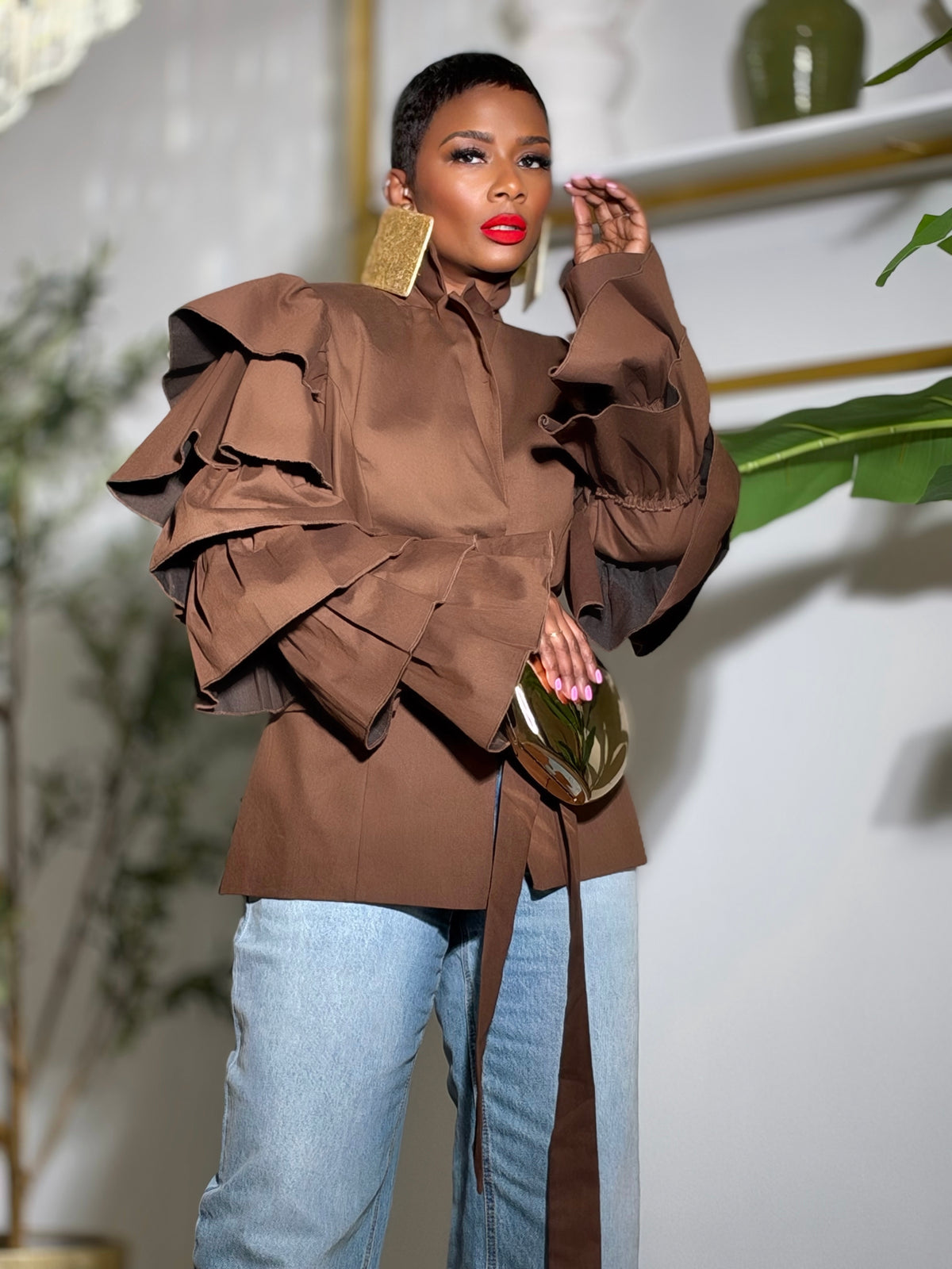 FD Dawn Choc Blazer (Available in 3X)