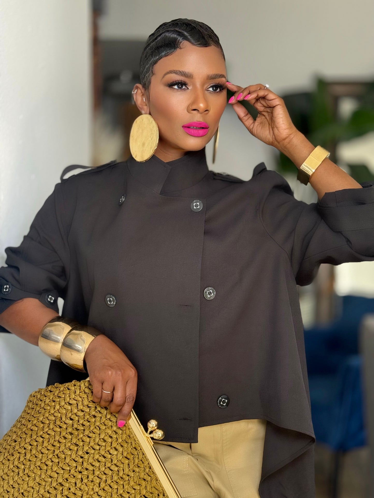 YAS EDIT Calais Black Trench (Available in L/XL)