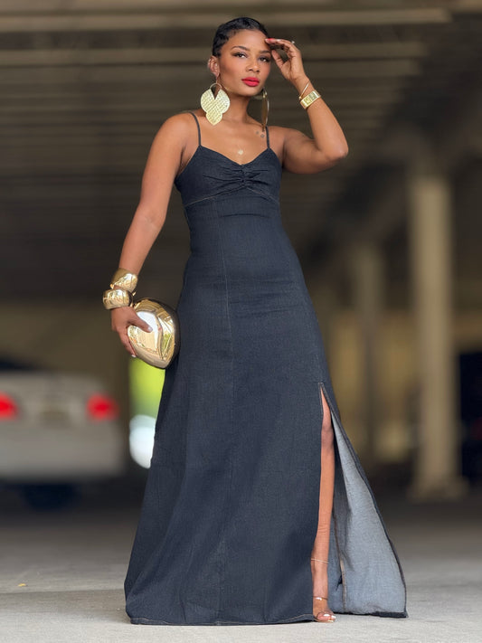 YAS EDIT Dominica Denim Dress (Available in XL)