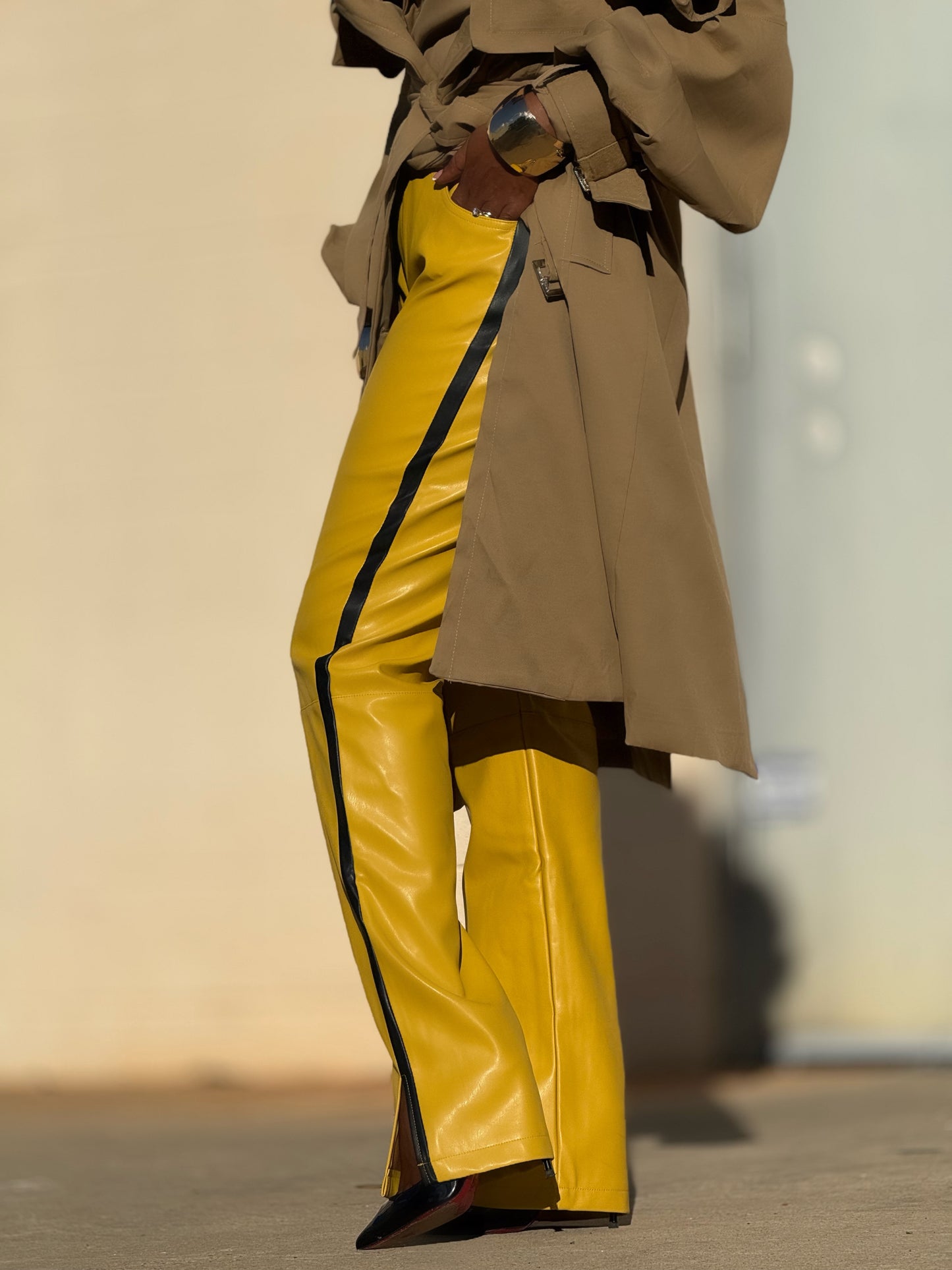 Executive Honey Vegan Leather Pant (Available in XL)