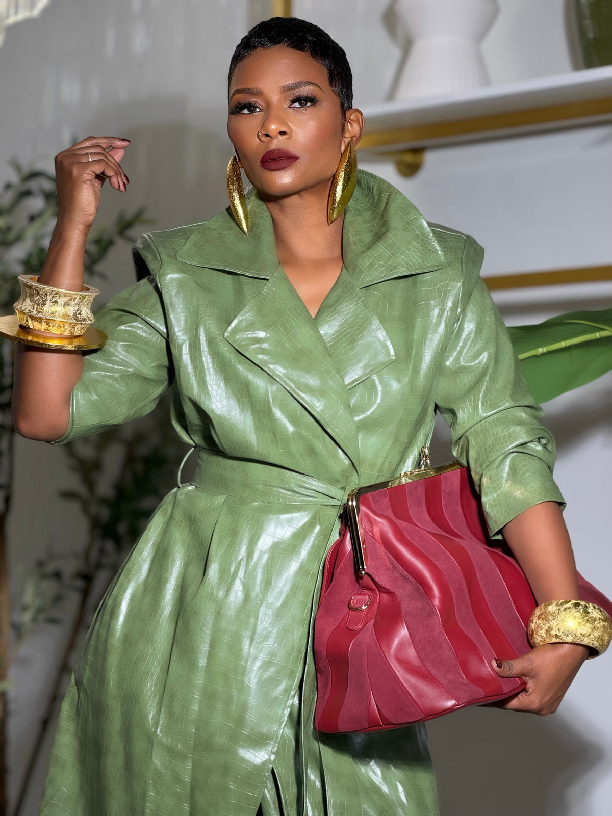 YAS EDIT Saint Remy Olive Trench (Available in 2X)