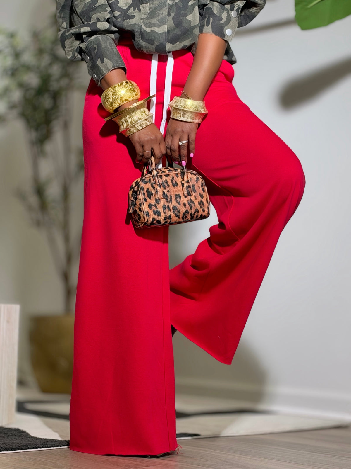 Patrice Red Jogger Pant (Available in 3X)
