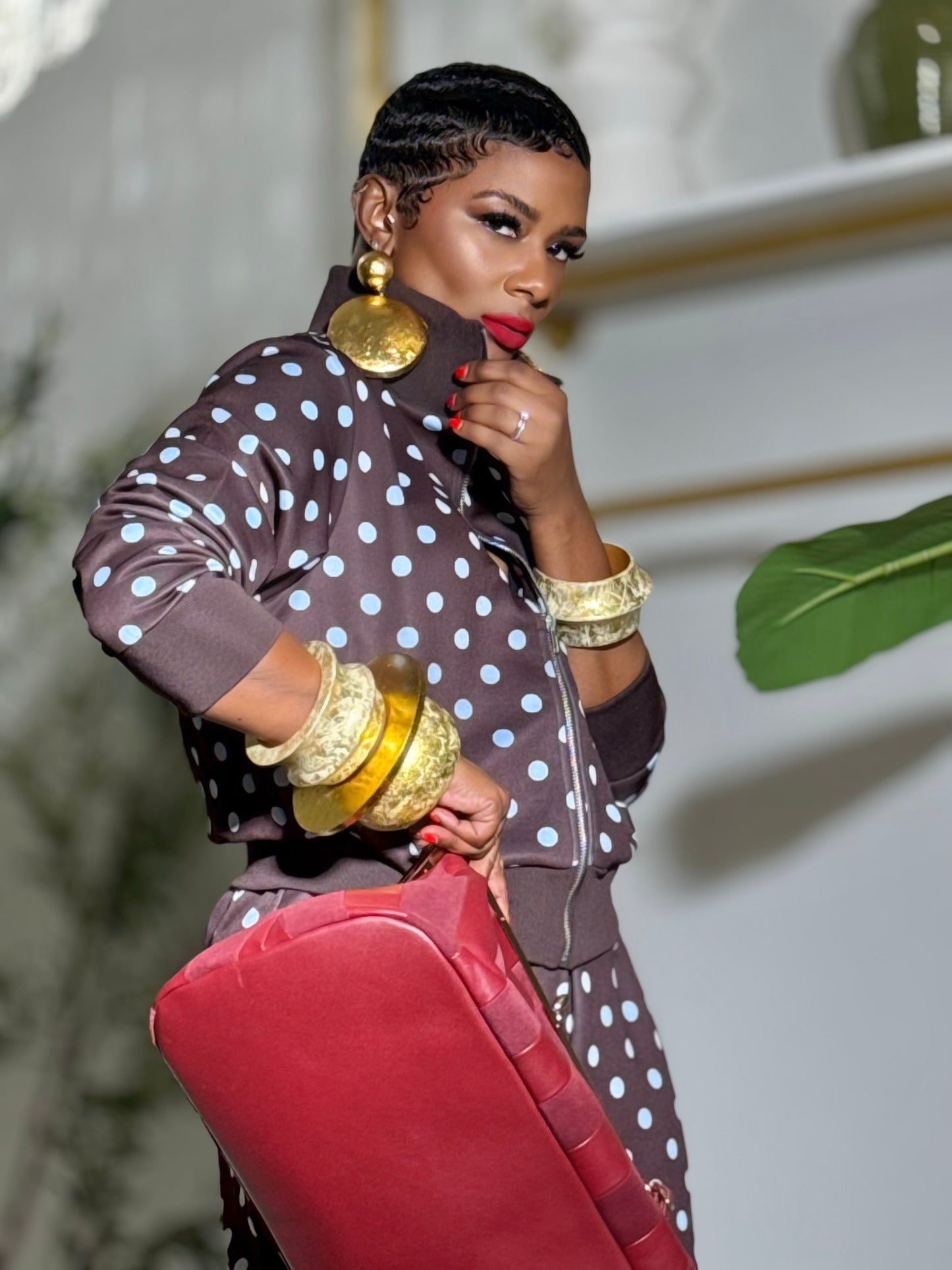 Madison Polka Dot 2-Piece Pant Set (Available in XL)