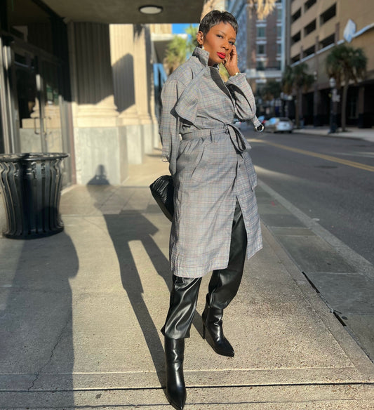 Calais Plaid Trench