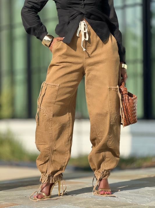 Alexis Khaki Denim Cargo