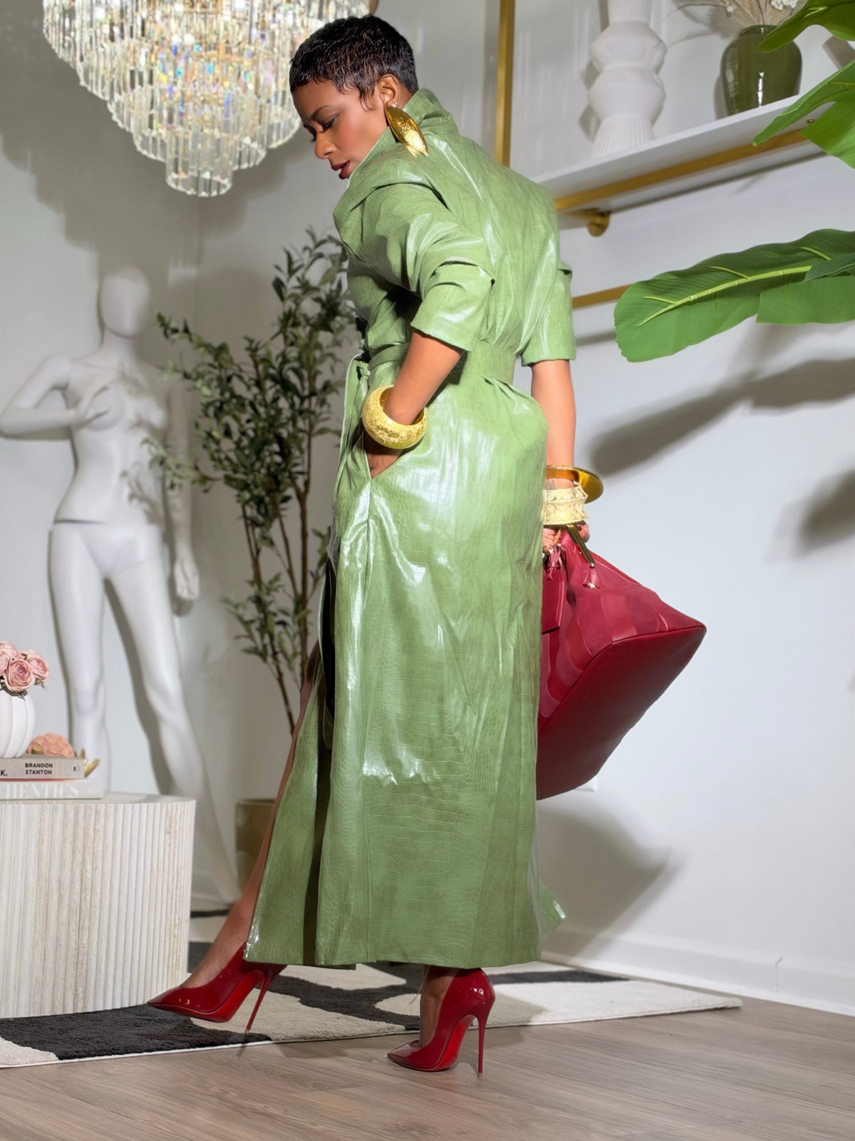 YAS EDIT Saint Remy Olive Trench (Available in 2X)