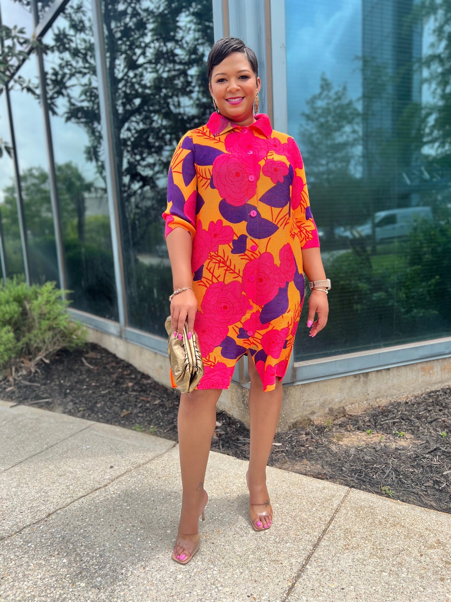 Floral Eden Midi Dress (One size up to 14)