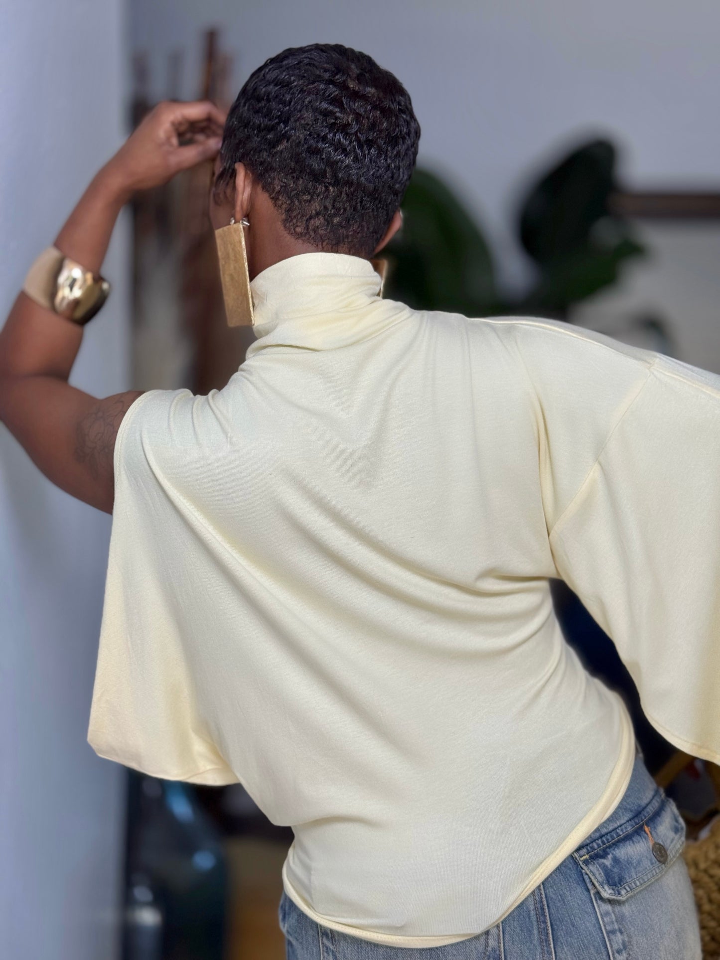 Asha Buttercream Draped Top