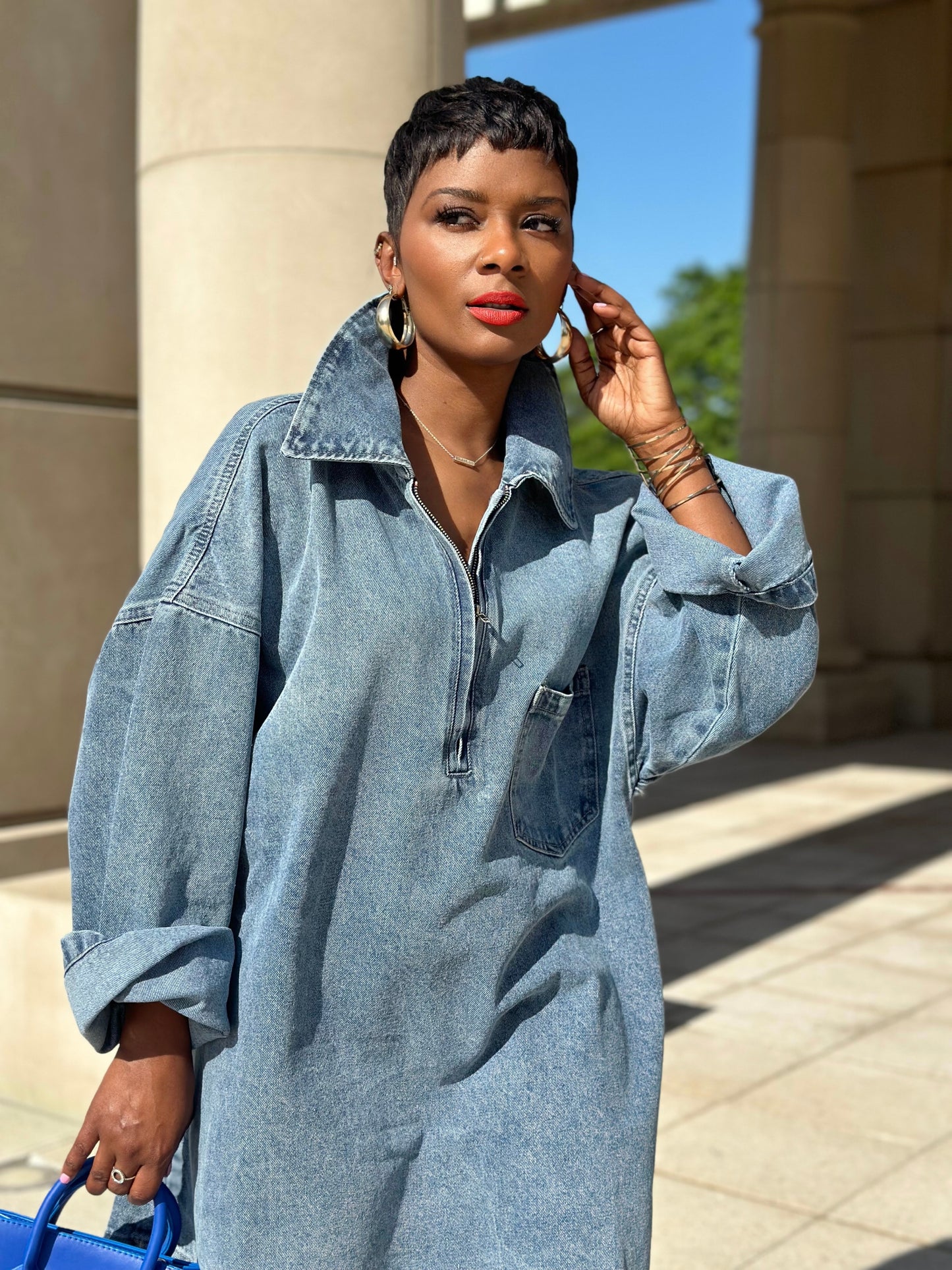 Olivea Denim Oversized Dress (XL Available)