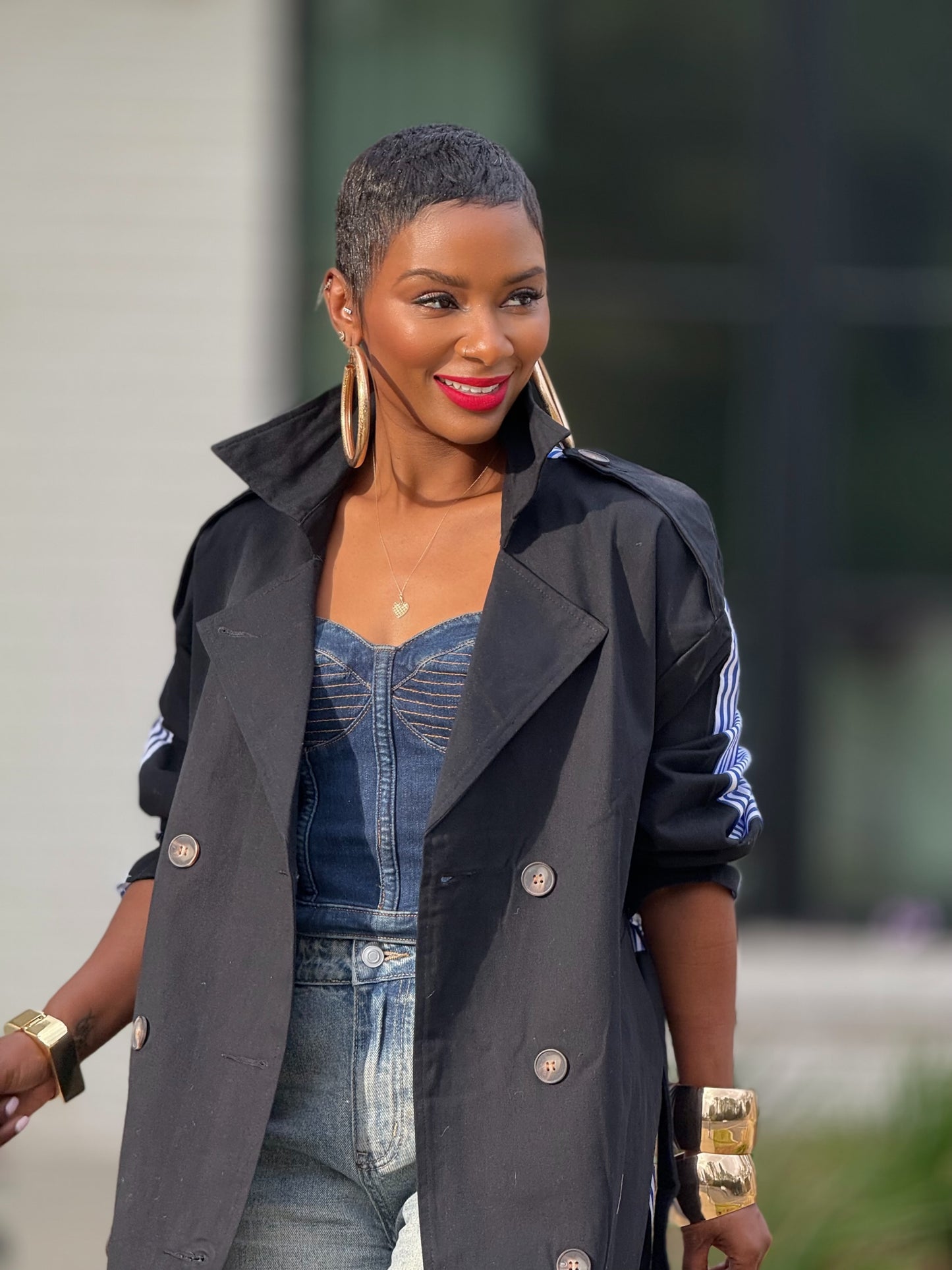 Navy Beverly Trench (One size up to 14)
