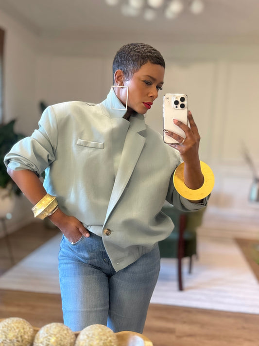 Highbury Bleu Latte Blazer (One size up to 12/14)