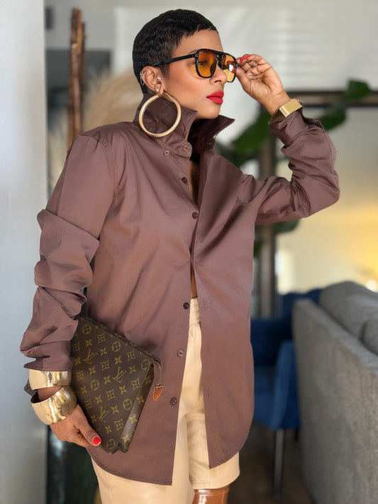 Ravenna Chocolate Classic Top (Available in 3X)