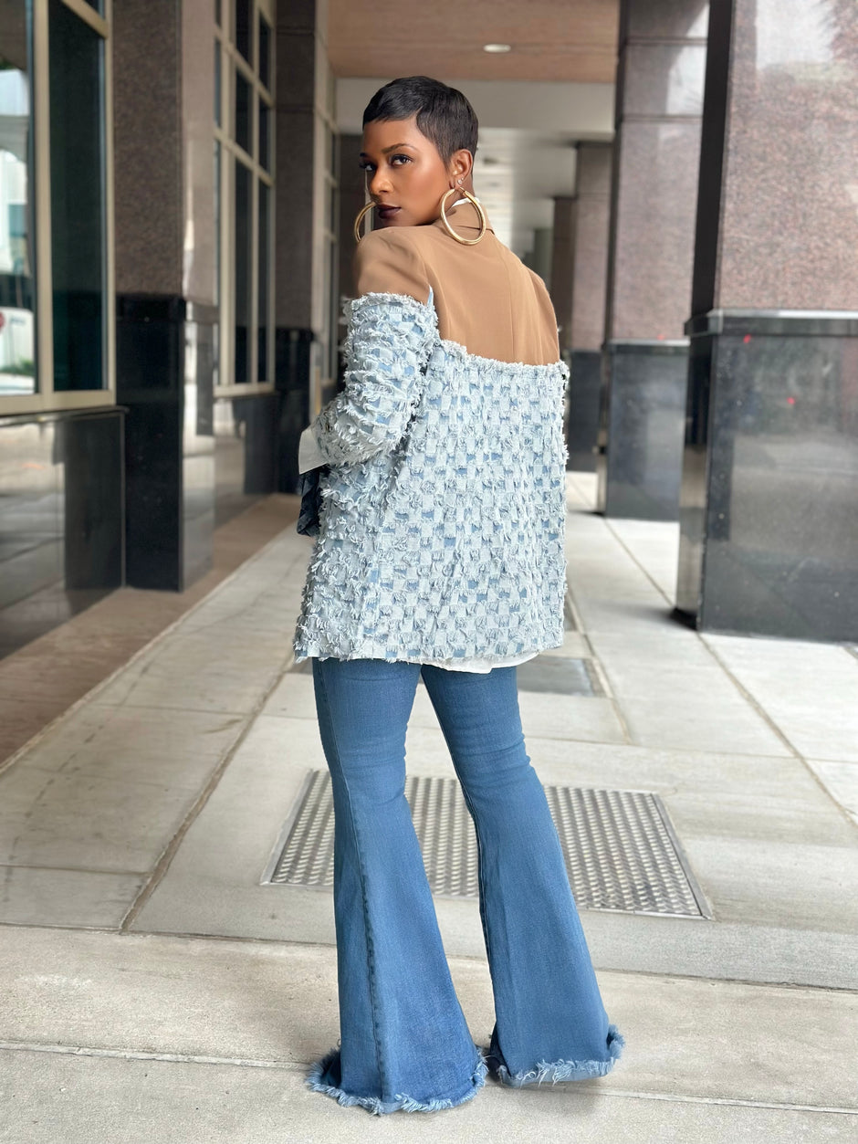 Sydney Leopard Denim Trench (Available in 3X) (Final Sale) main image 1