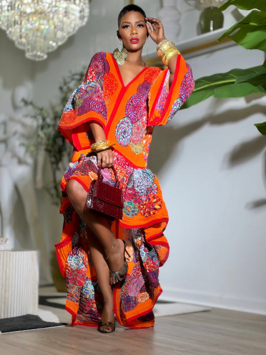 YAS EDIT Dalian Vibrant Orange Tunic (One size up to 14)